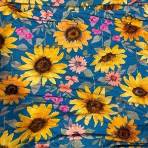 Little Sleepies fitted crib / toddler bed sheet Blue and Yellow Floral Fabric